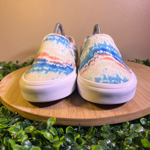 🔥 VANS ASHER PSYCHEDELIC SLIP-ON TIE DYE CANVAS SKATEBOARDING SHOES WOMENS SZ 10 - Picture 3 of 9